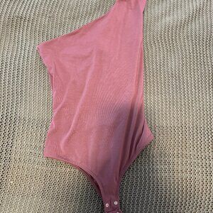 Dynamite One Shoulder Open Back Bodysuit Rose Taupe Size S